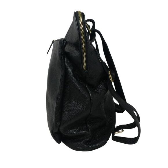 L. Credi Black Pebbled Leather Convertible Crossbody Backpack Purse Shoulder Bag main image 9